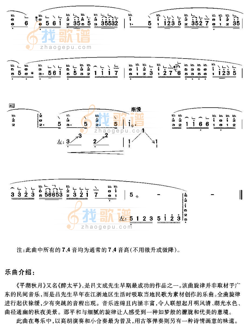平湖秋月古筝第3图